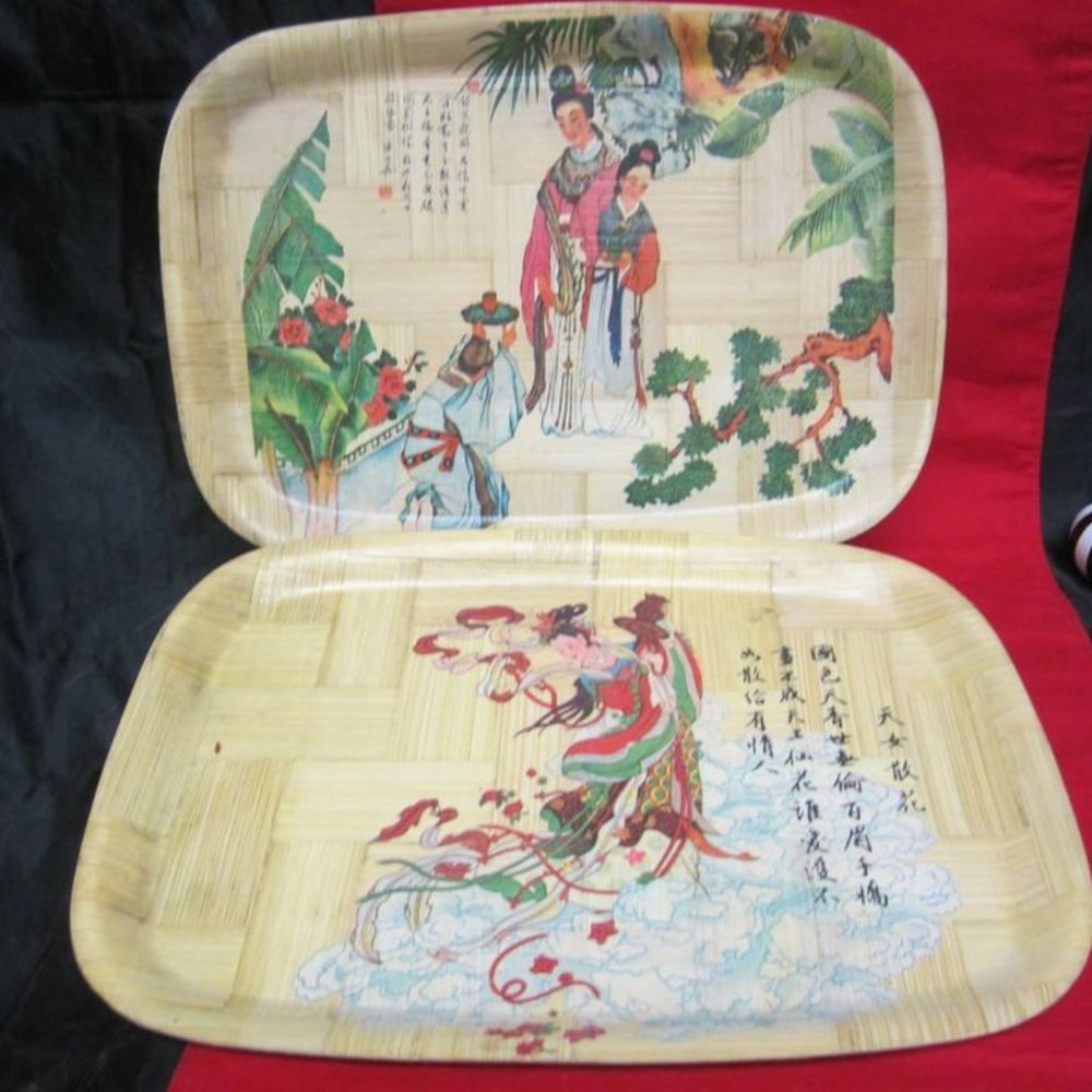 1960'S FORMOSA BAMBOO TRAY CRAFTED IN TAIWAN
